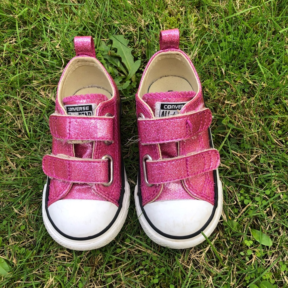 Pink glitter converse